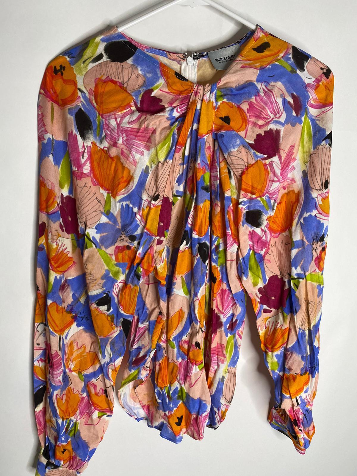 Rachel Comey Womens 3 Soon Floral Top Blouse Long Sleeve USA Made MSRP $395