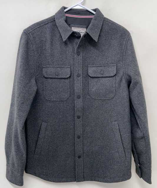 Flag & Anthem Mens S Greenwood Flannel Shirt Jacket Charcoal Gray FA22OW845