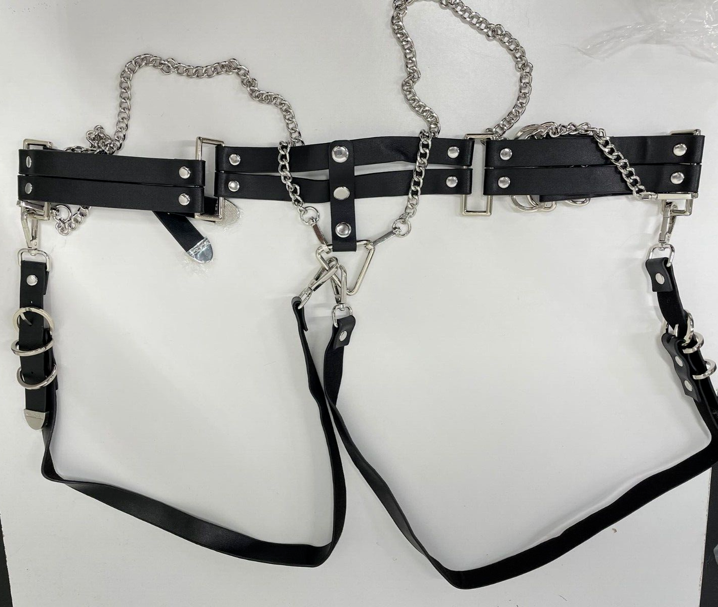 Killstar Womens One Size Black Savina Suspender Belt Chain Goth Harness