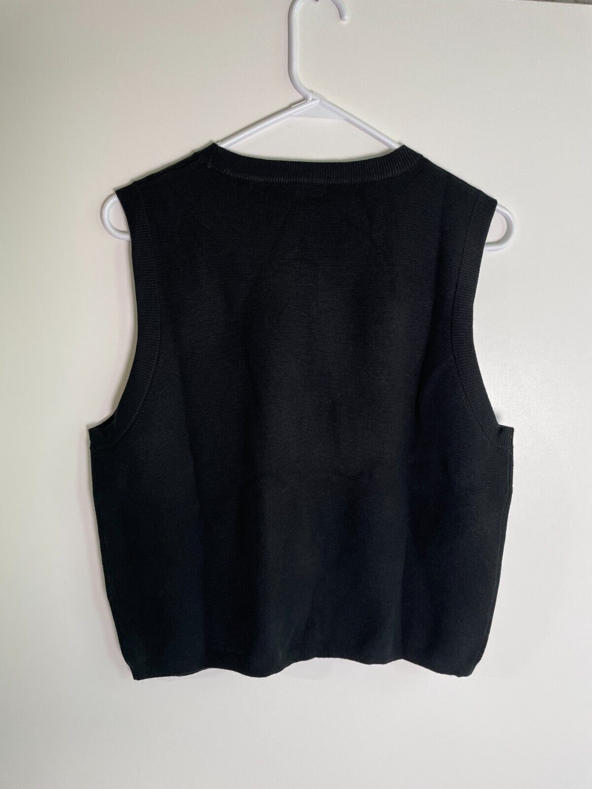 J. Crew Womens XL Sweater Shell Tencel Lyocell Knit Sleeveless Top Black BX472