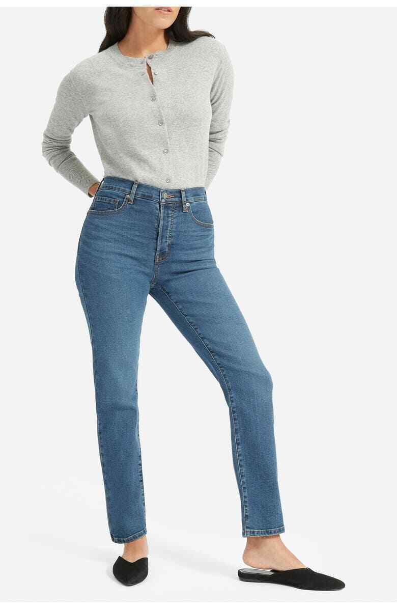 Everlane Women 23 Blue Authentic Stretch High-Rise Cigarette Slim Straight Jeans
