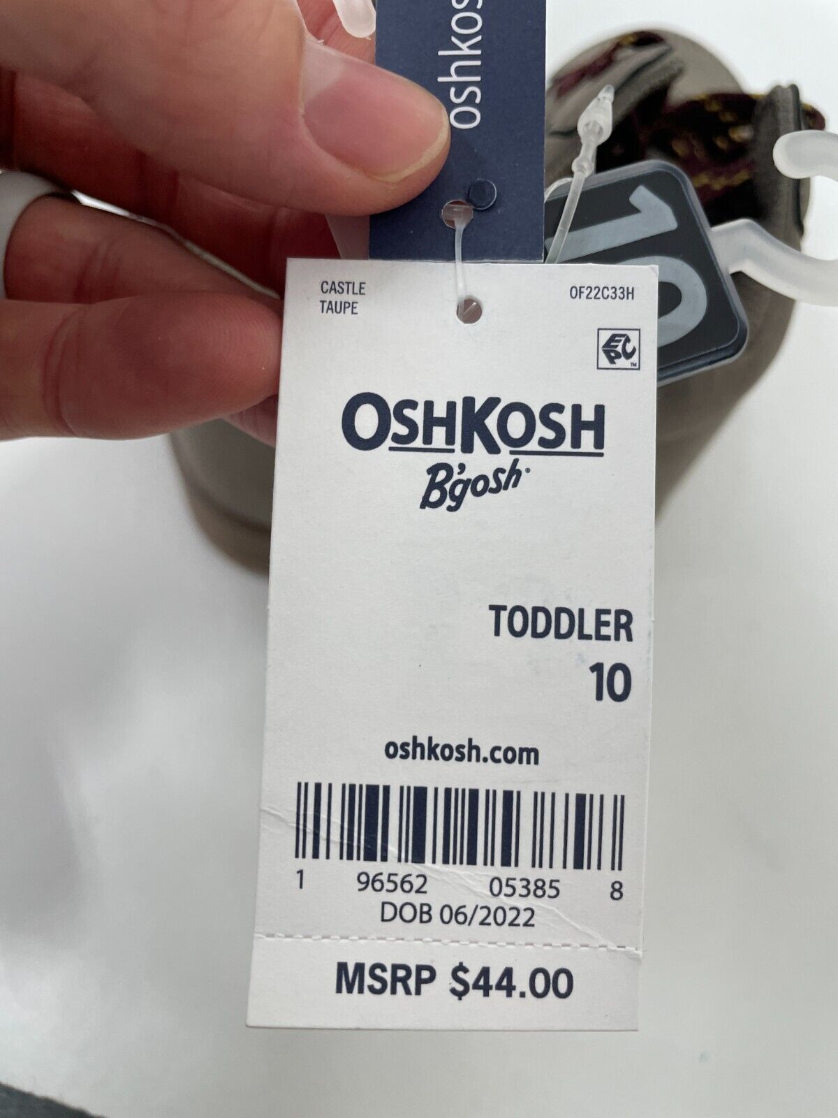 OshKosh B'gosh Toddler 10 Castle Fashion Boot Taupe Faux Suede Vegan Lace-Up NWT