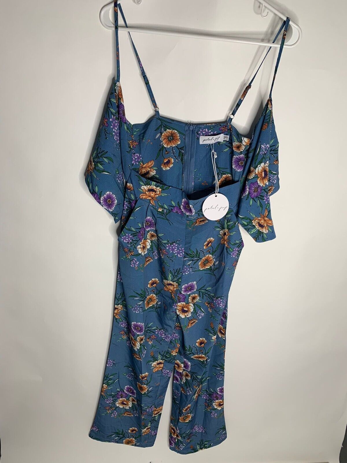 Petal + Pup Womens 4 Blue Floral Marriot Jumpsuit Tie Front