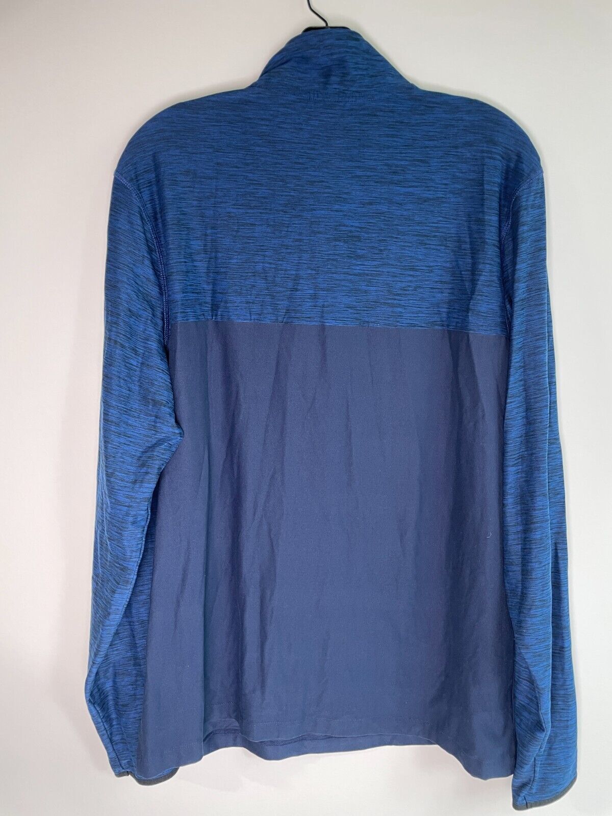GapFit Men L Active Half-Zip Long Sleeve Tee T Shirt Blue Mock Neck Pullover