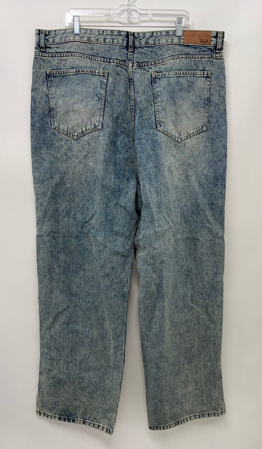 Nasty Gal Womens 22W Organic Denim Split Hem Jeans Vintage Blue Wash