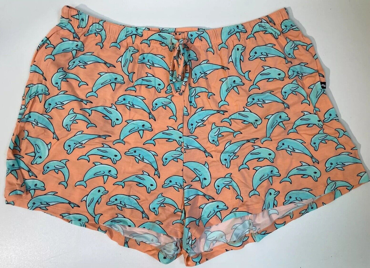 Me Undies Womens XXL Bottlenoses Dolphin Print Modal Shorts Orange W820-DPH