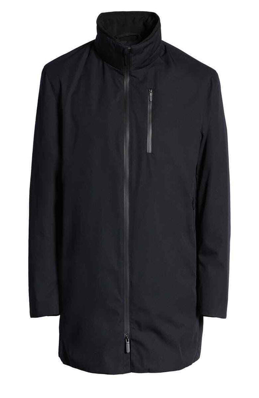 Emporio Armani Mens Black Stand Collar The Matrix Hooded Jacket Parka Zip Out