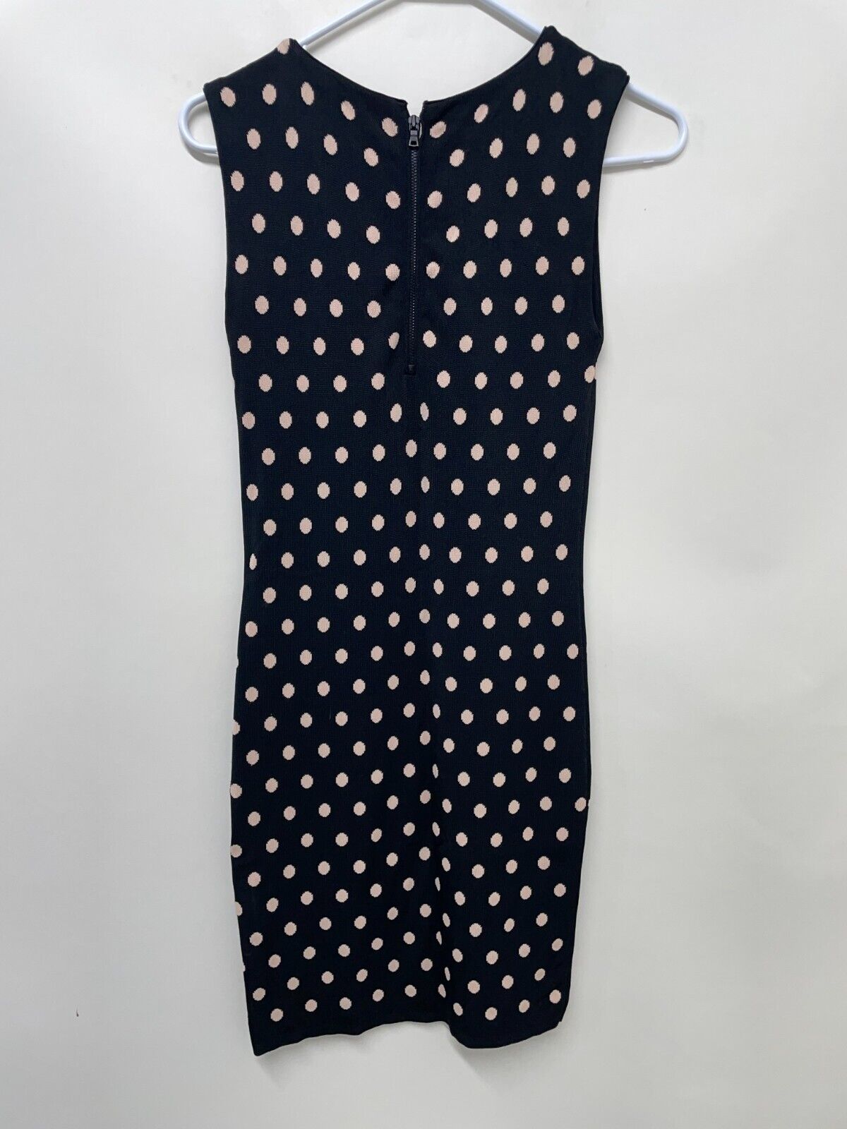 Alice + Olivia Womens XS Marta Polka Dot Bodycon Fitted Dress Black Sleeveless