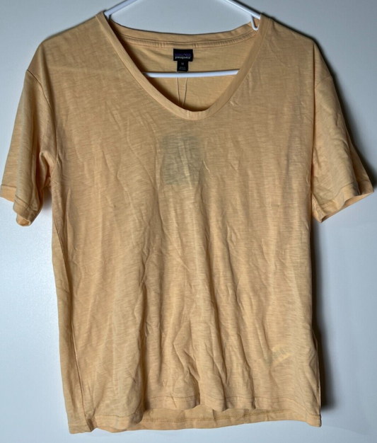 Patagonia Womens XS Mainstay Short Sleeve Top Sandy Melon Boxy Relaxed Fit 42315