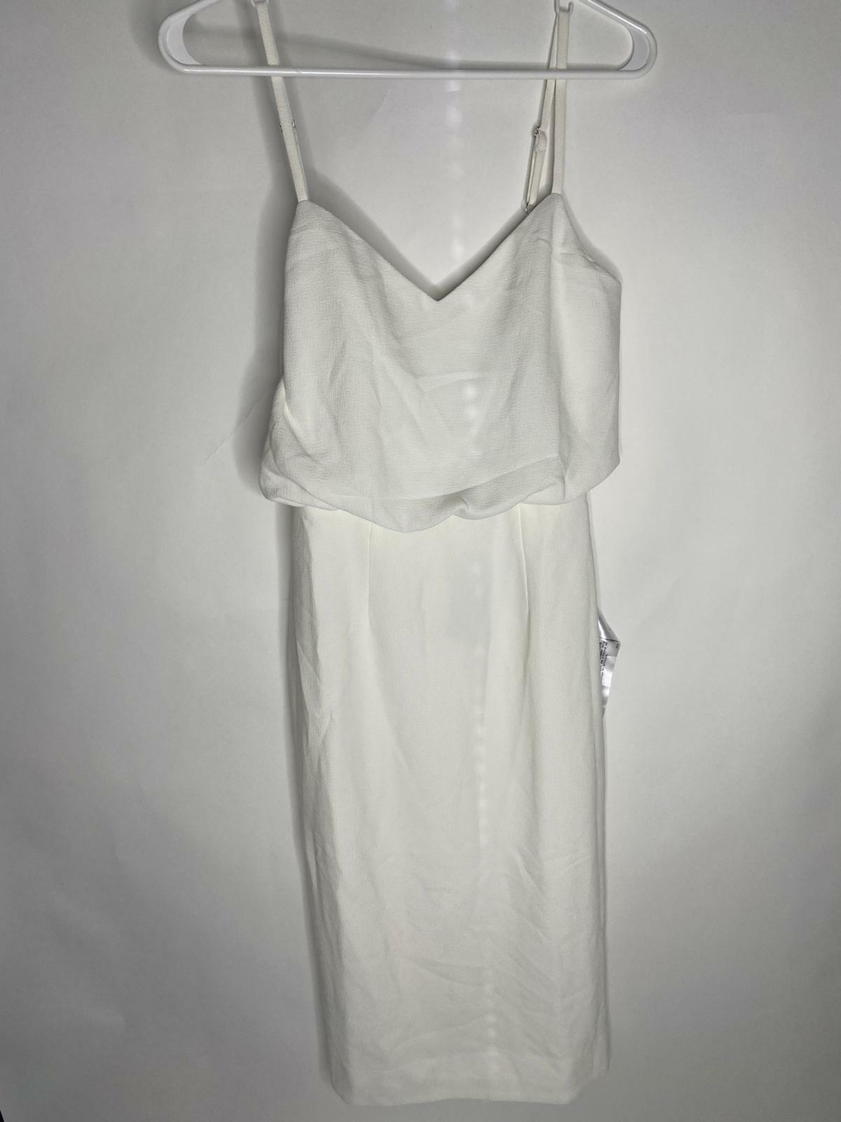 Dress the Population Womens XS White Alondra Blouson Sheath Dress