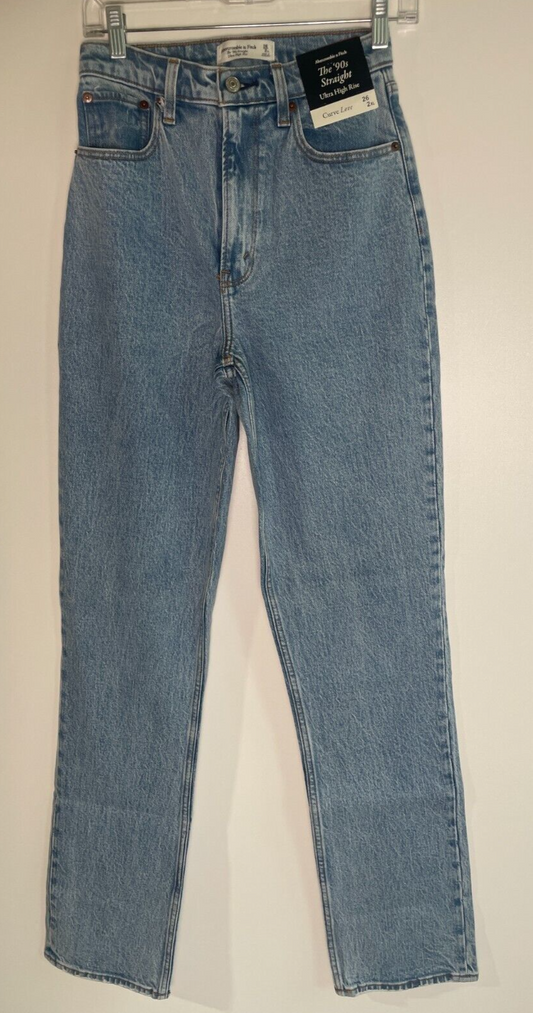 Abercrombie & Fitch Women's 26 2XL Curve Love Ultra High Rise 90s Straight Jean