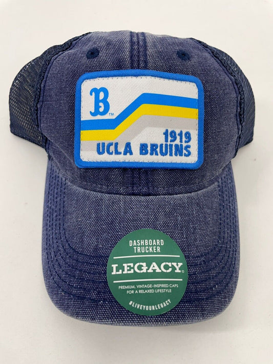 UCLA Bruins Dashboard Trucker Mesh Back Hat Cap Distressed Sun & Bars DTA NCAA