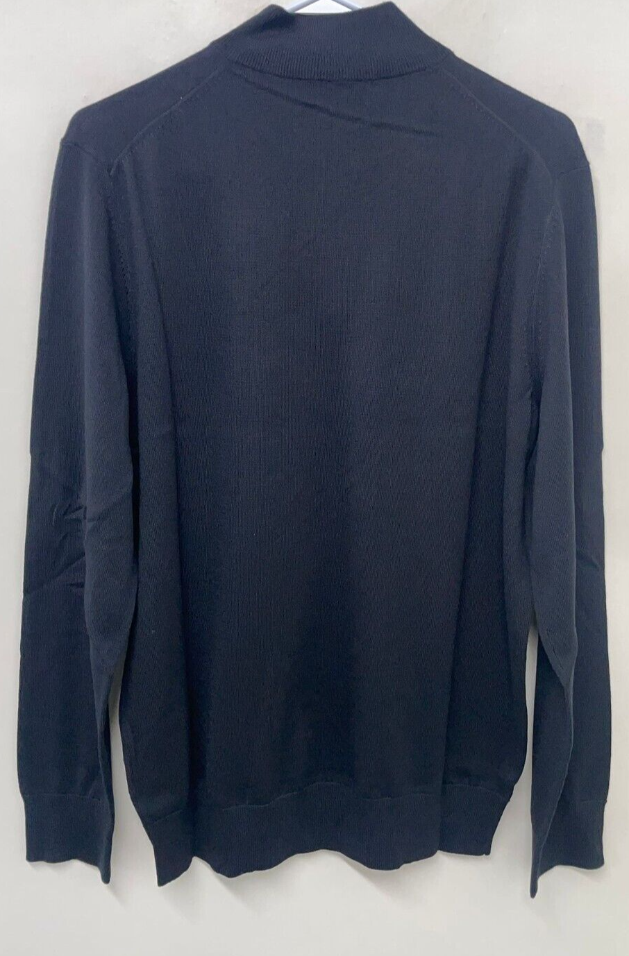 Charles Tyrwhitt Mens M Pure Merino 1/4 Zip Neck Jumper Sweater Black Pullover