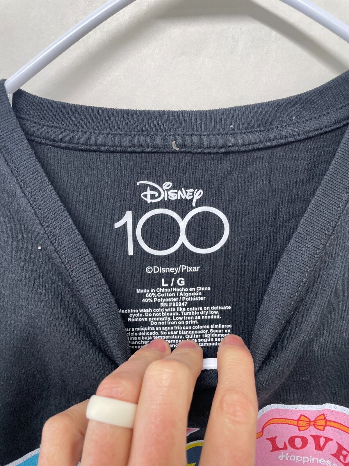 Disney Womens L Retro Icons Graphic Tee Black Short Sleeve T-Shirt Unisex