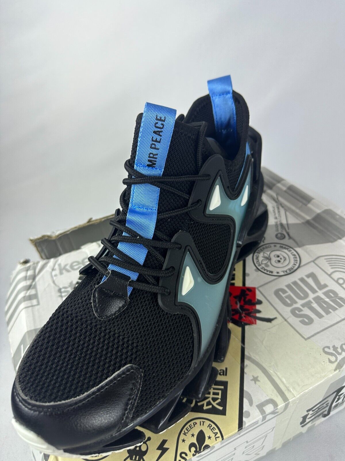 Gen Z Mens 44 Angel Shark 323 Sneaker Mr. Peace Blue Fashion Casual Shoes