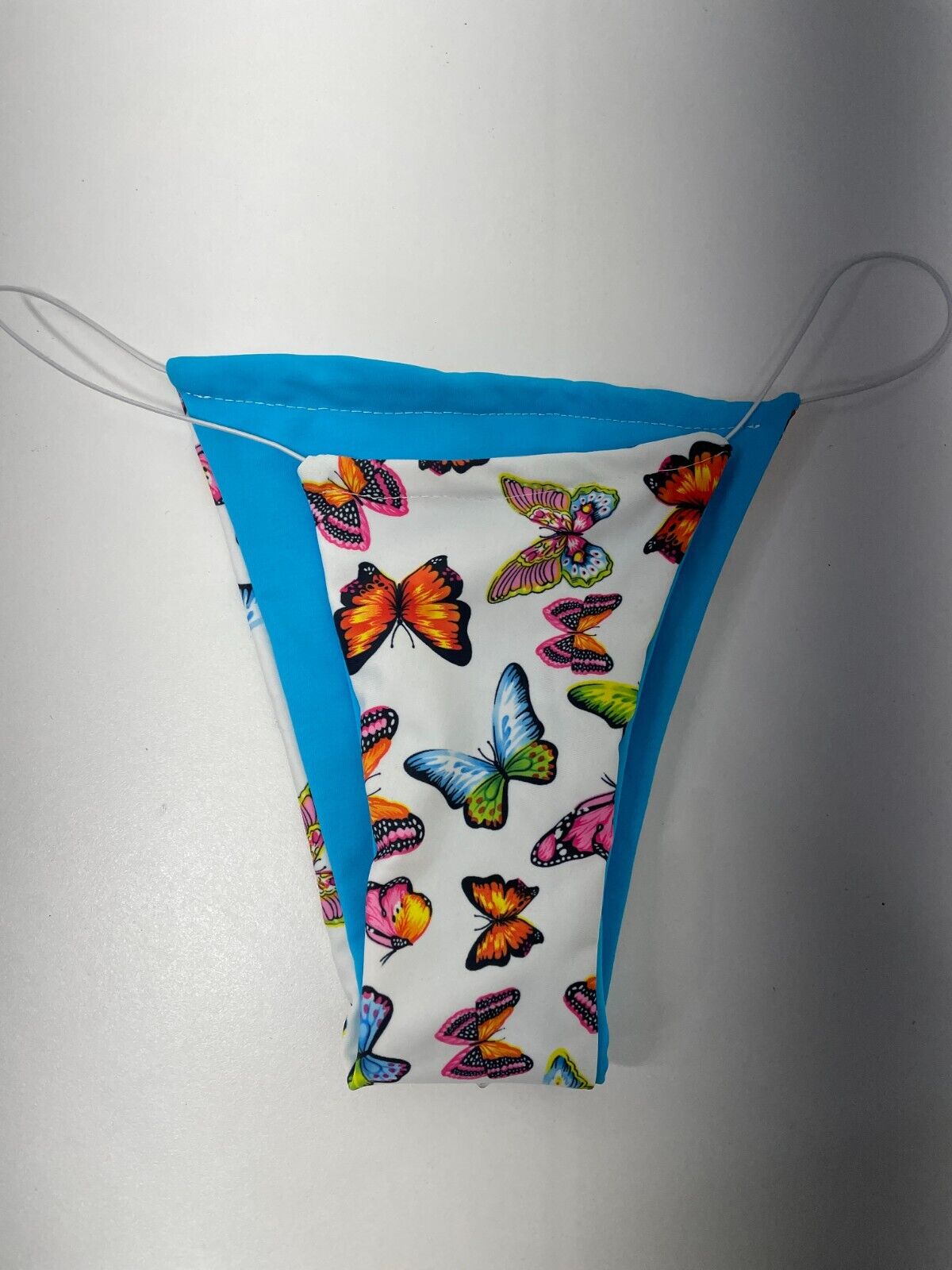 Selfe Women's M String Bikini Bottom Multi Butterfly Rhinestones Swim Cheeky