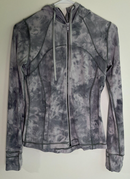 Lululemon Women's 6 Tie-Dye Hooded Define Jacket Nulu Full Zip Gray LW4BJ7S