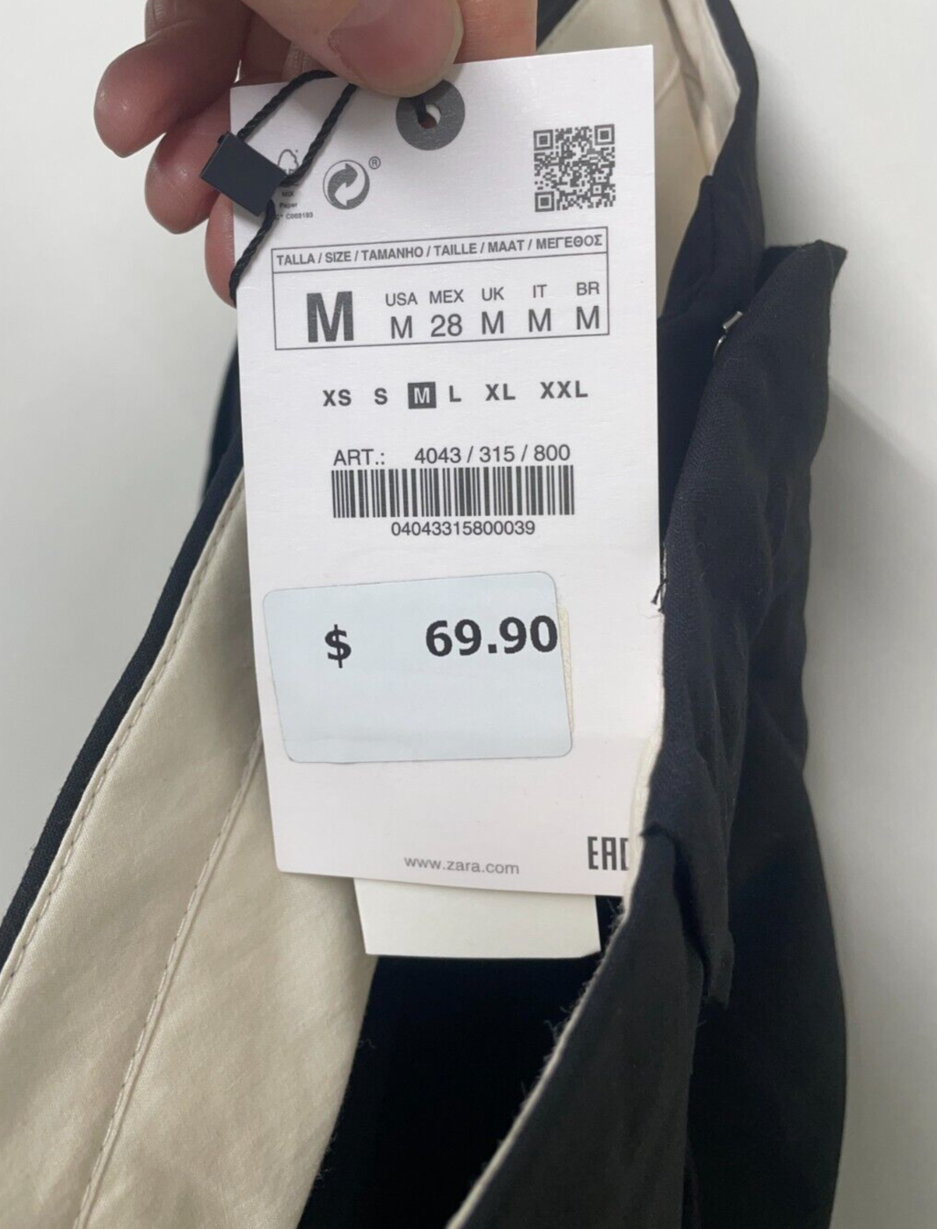 Zara split top hem trousers