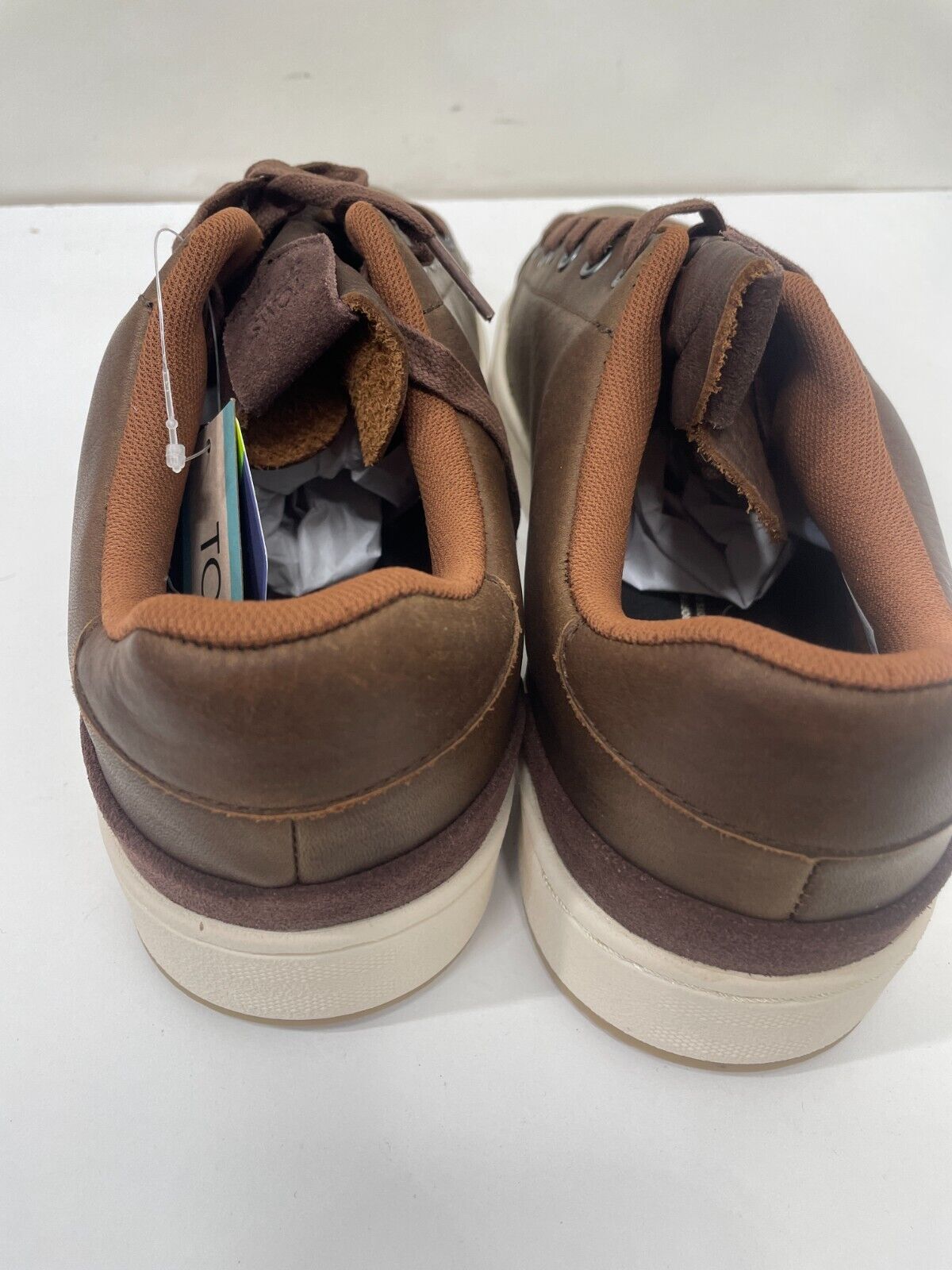 TOMS Mens 12 Travel Lite 2.0 Low Top Sneakers Chicory Brown Leather 10018856