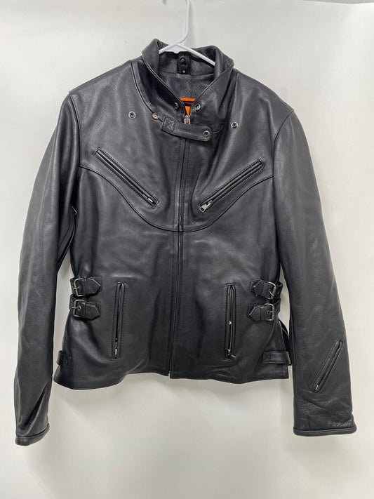 Milwaukee Leather Womens M Black Motorcycle Jacket Updated Vented Side Buckles