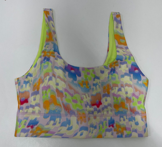 Fabletics Women's S Harlyn Midi Medium Impact Sports Bra New Wave Floral/Sprout