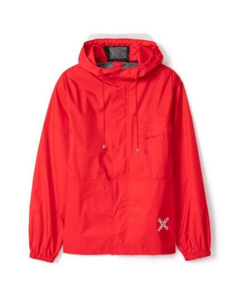 Kenzo Mens M Red Scooter Water Repellent Hooded Parka Raincoat Rain Jacket