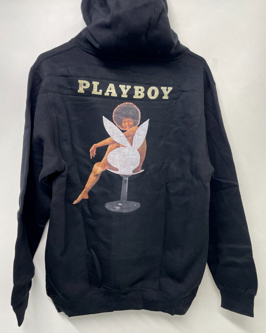 Playboy Adult S Darine Stern Cover Hoodie Black Sweatshirt Mens Womens Pin Up