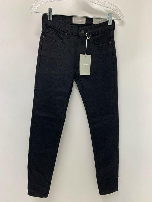 Everlane Womens 23 Regular Black The Mid Rise Skinny Jeans 24 25