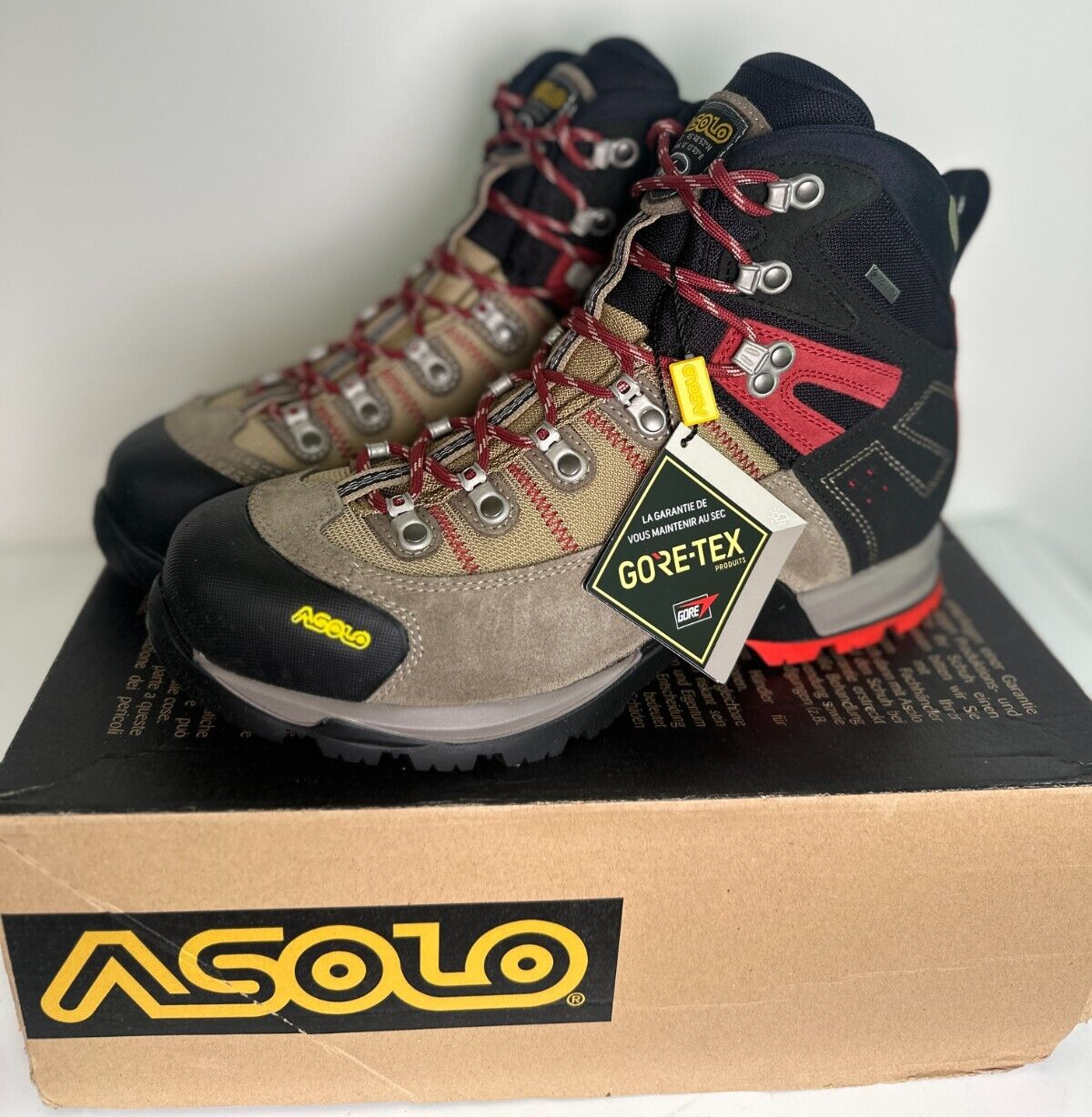 Asolo Men's 9.5 Fugitive GTX Waterproof Hiking Boots Wool Black 0M3400 508