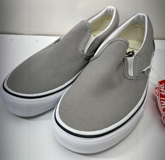Vans Men's 6.5 Classic Slip-On Shoe Drizzle/True White Unisex Low Profile 508731