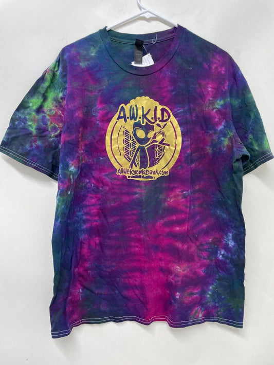 AWKID Unisex XL Tie Dye T-Shirt Cannabis Trippy Tuesday All We Know Is Dank