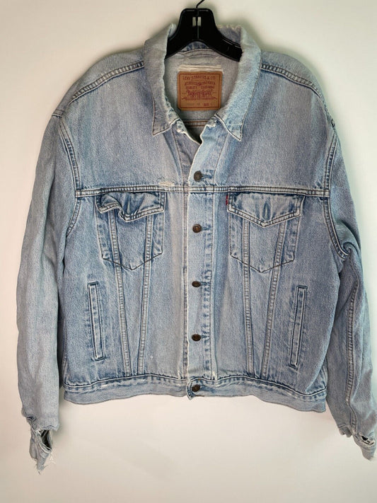 Levi's Strauss Mens L Type 3 Denim Jean Trucker Jacket Light Wash 70503 02 VTG