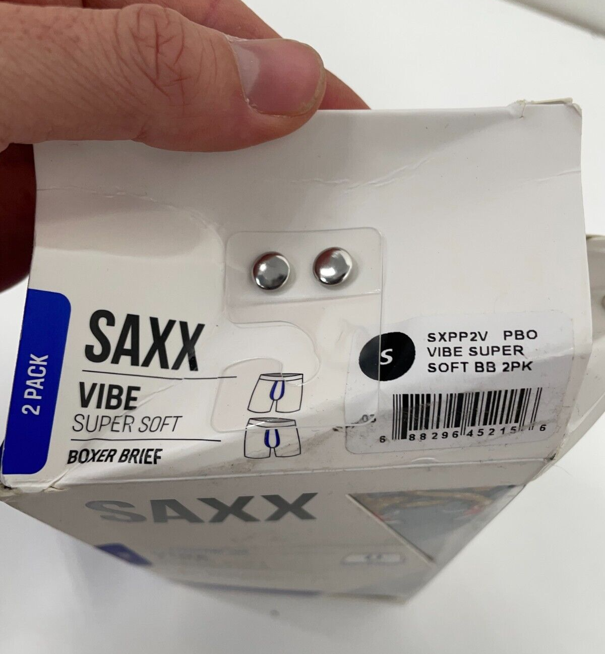 Saxx Underwear Men's S Vibe Modern Fit Boxer 2 Pack Pretzel B-Boyz/Black SXPP2V