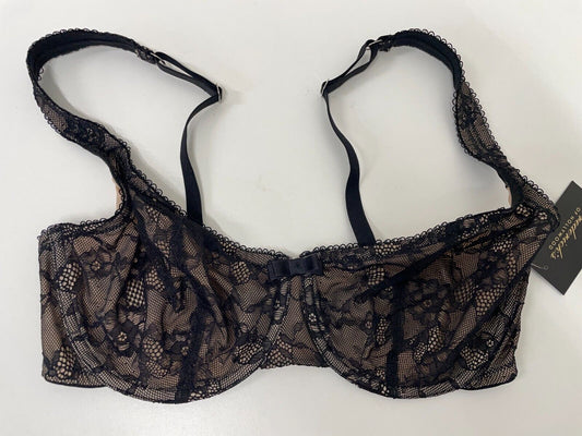 Fredericks of Hollywood Women 32F Indie Lace Balconette Bra Black Wired X20-2970