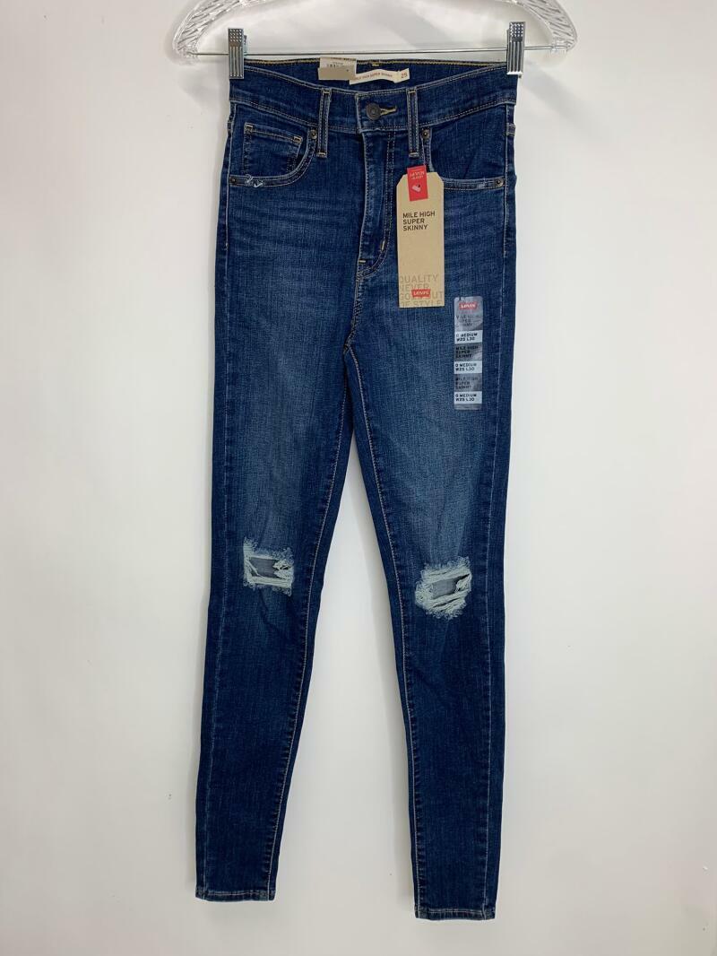 Levi's Womens 24x30 Shady Business Medium Wash Mile High Super Skinny Jeans