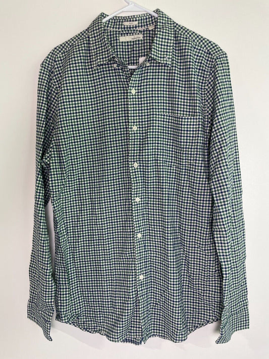 Hawker Rye Men's L Tall Elemental Long Sleeve Oxford Button Up Shirt Plaid Green