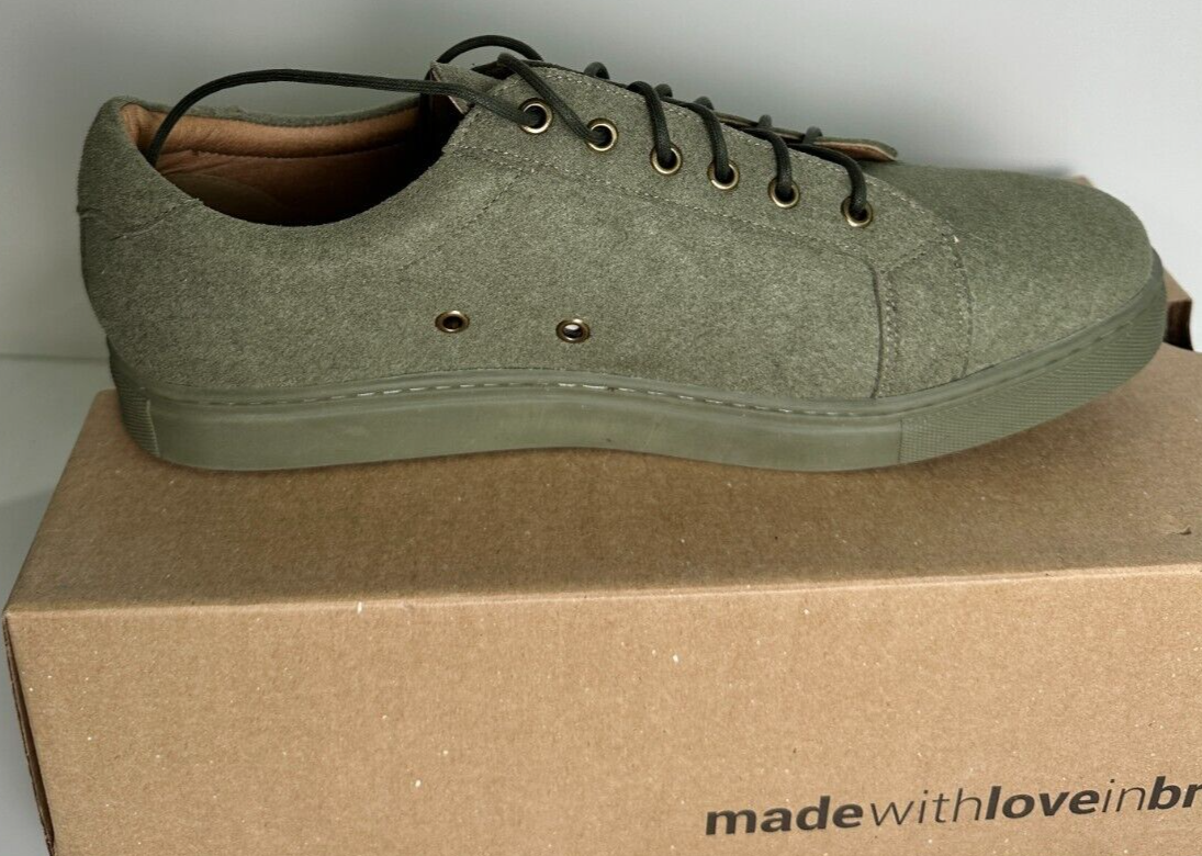 Ahimsa Men's 13 772 Vegan Suede Lifestyle Casual Sneaker Olive Green A26140A-16