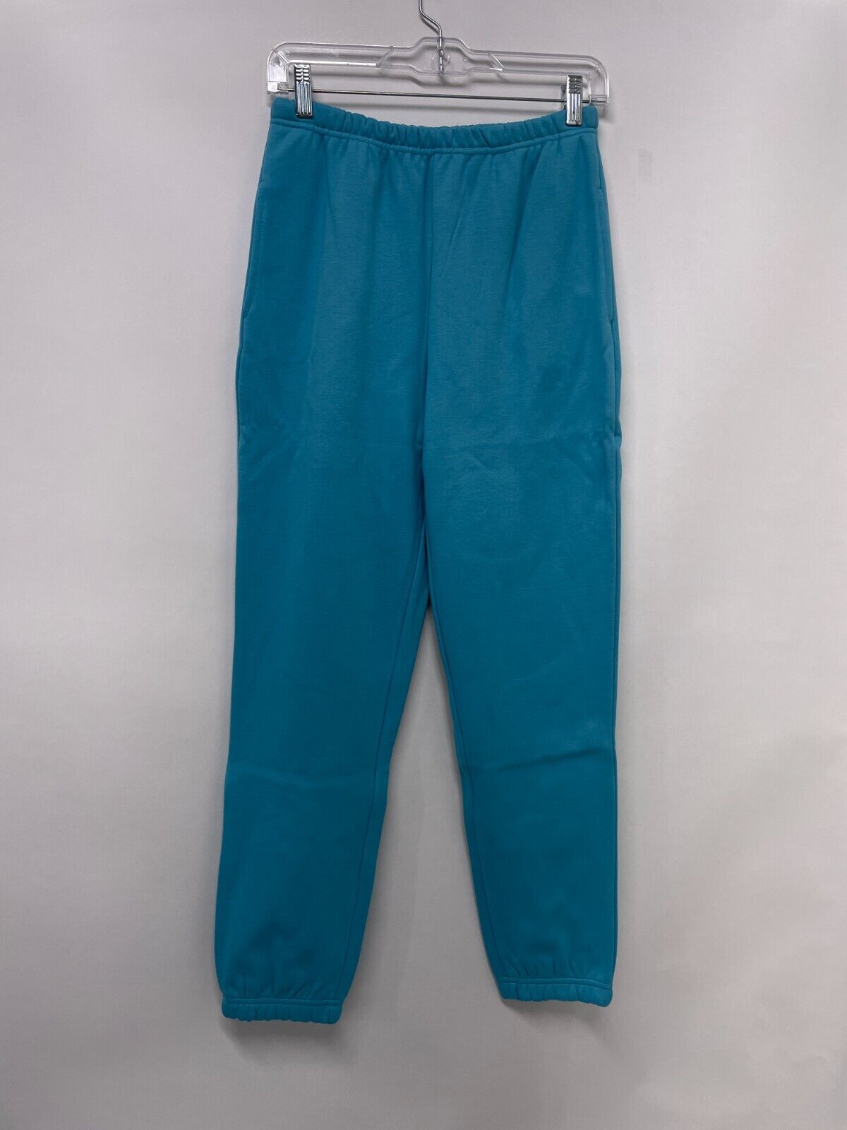 Fabletics Women's S Go-To Slim Sweatpants Maui Blue Fleece Pockets PT2250813 NWT