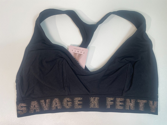 SavageXFenty Womens Plus 1X Forever Savage Scoop-Neck Bralette Black BB2251568