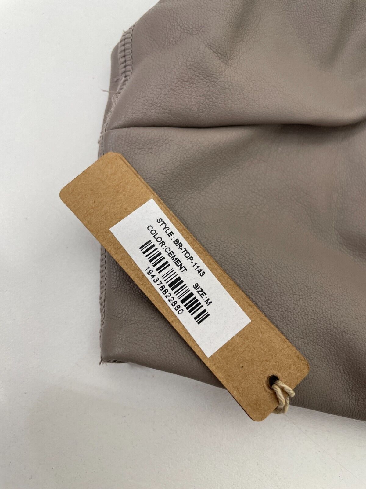 SKIMS Women's M Faux Leather Bralette Cement Gray Pullover Scoop Back 1143 NWT