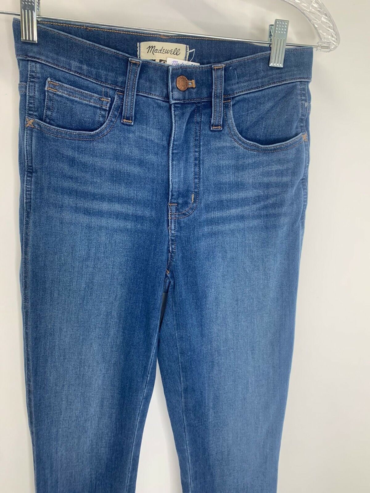 Madewell Women 25 Ellerby Medium Wash Roadtripper Jegging Skinny Jeans Ankle Zip