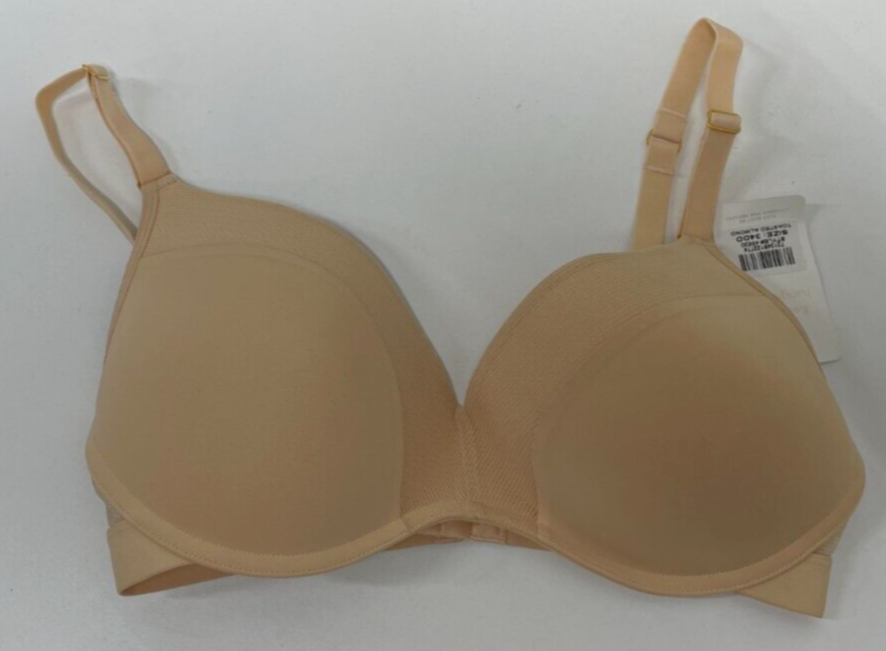 Lively Womens 34DD The No-Wire Push Up Bra Toasted Almond Mesh Back 45620