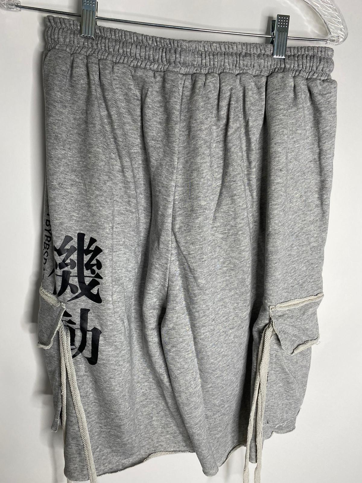 Niepce Mens XL Light Grey Japanese Fleece Sweat Shorts Cyber Punk Cotton Ares