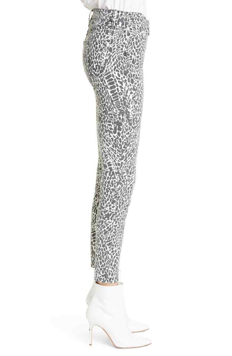 Frame Womens 26 Le High Animal Print Ankle Skinny Jeans High Waist Denim Leopard