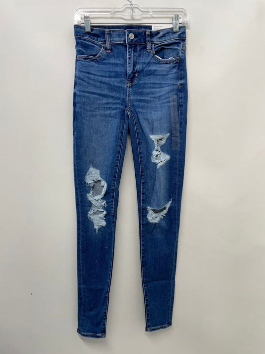 American Eagle Women 2 Long Real Good Upcycled Next Level Ripped Jegging Jean AE
