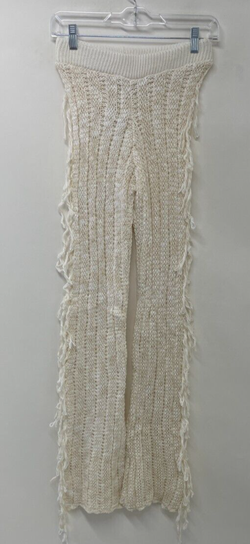 ASOS Design Women 4 Co-Ord Knitted Trousers W Fringe Side Detail Cream 118839568