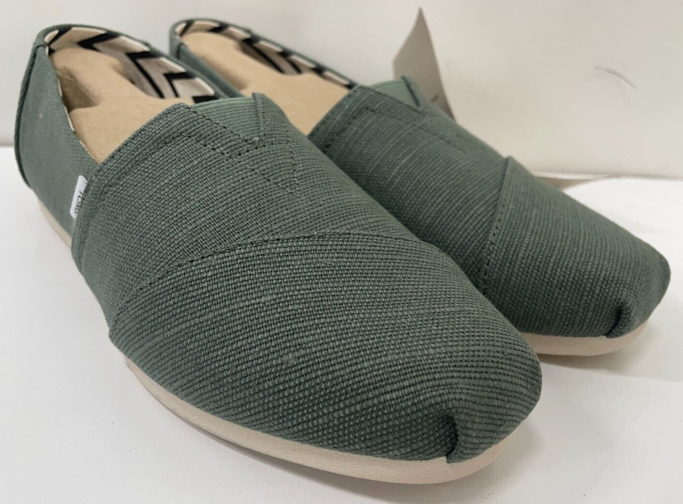 Toms Womens 7 Heritage Alpargata Canvas Shoes Bonsai Green Comfort 10017719