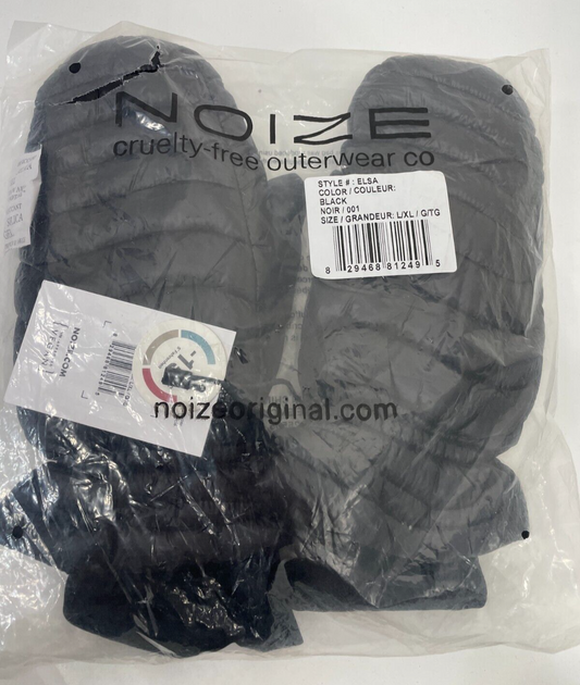 Noize Outerwear Women's XL Elsa Mittens Black Insulated Lined Vegan Quilted NWT