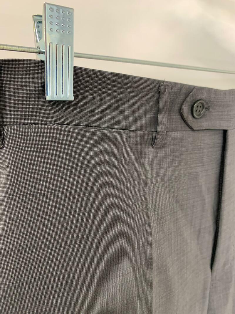 Canali Mens 32 Gray Cross Hatch Textured Italy Wool Suit Dress Pants Flat Front