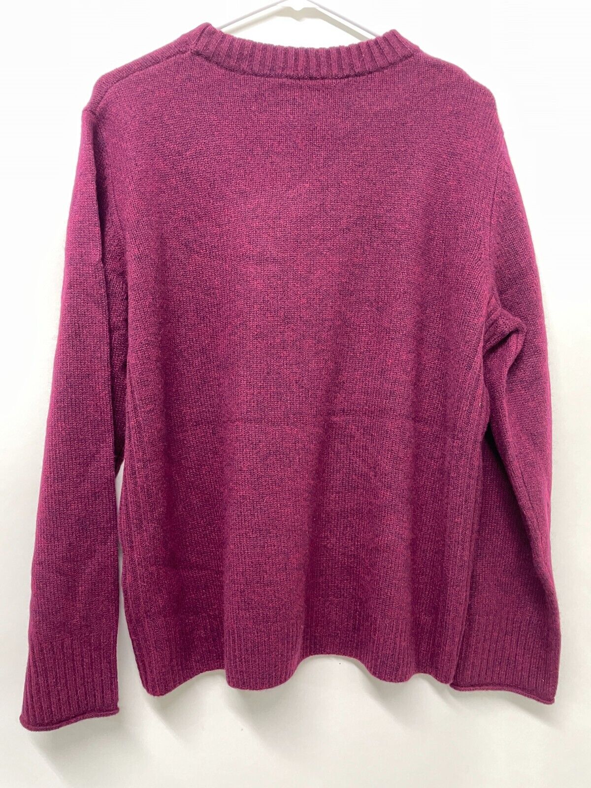 Brass Women's M The Boyfriend Cashmere Sweater Cabernet Purple Relaxed Fit NWT